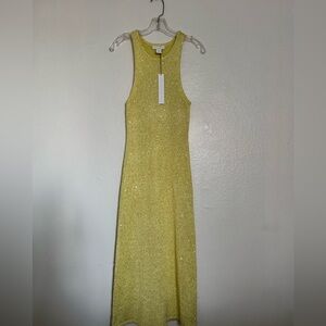 NWT, HOUSE OF HARLOW, S, yellow knit sparkly dress w sequins